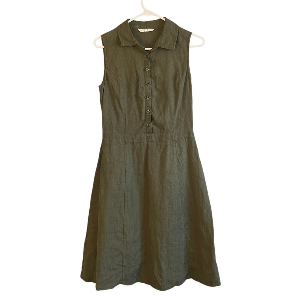 Parks by Parks Bravo green 100% linen dress size medium